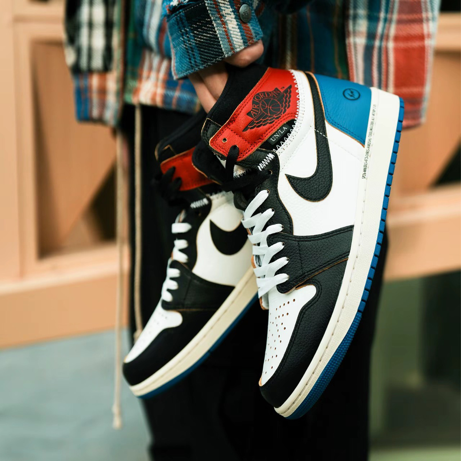 三方聯名 Fragment x Union x Air Jordan 1 AJ1 High OG Varsity Red/Sport Royal 藍黑紅 閃電 藤原浩 IO7847-002