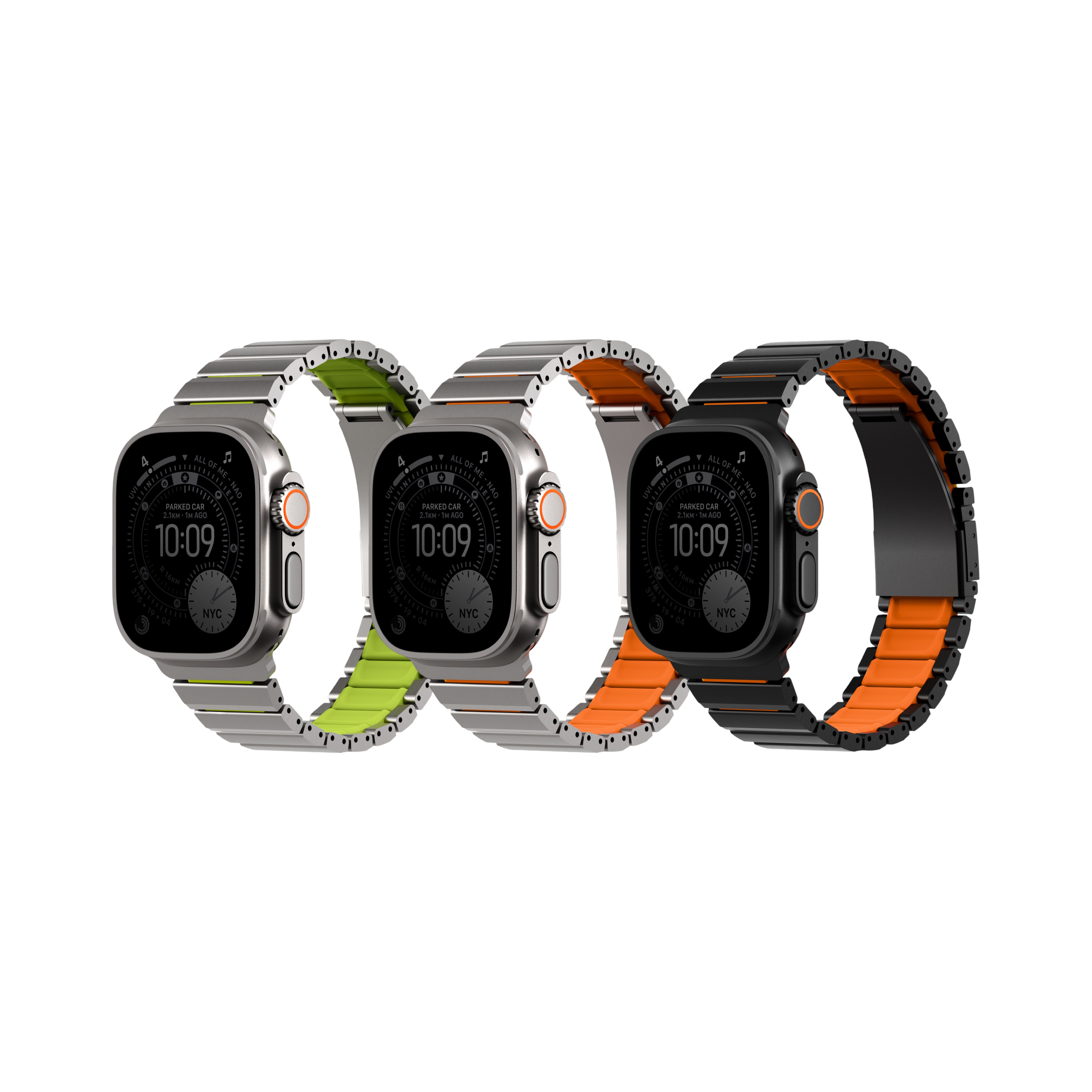 UNIQ Apple Watch 44/45/46/49mm Strova Flex 混合不鏽鋼錶帶