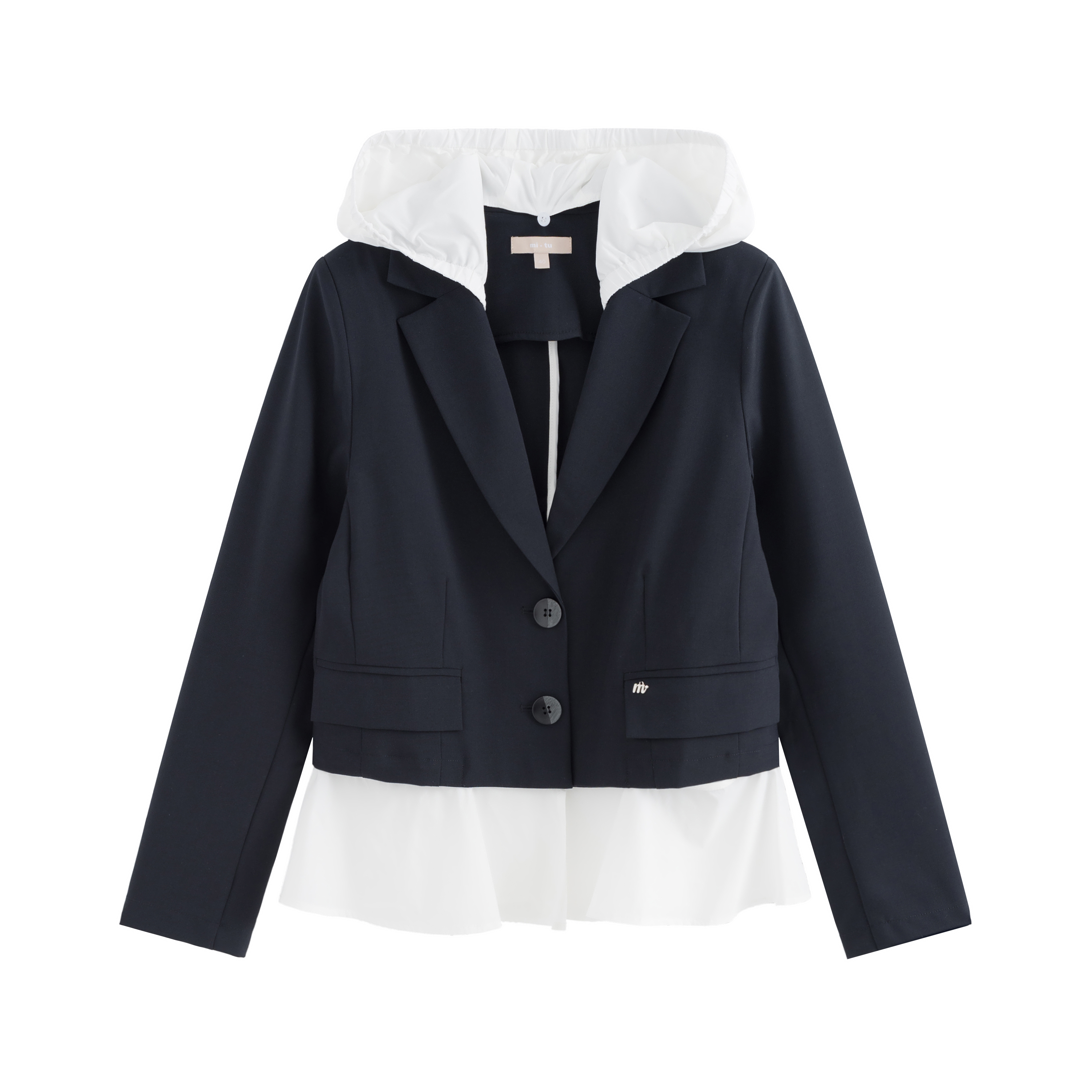 mi-tu 西裝兩件套連帽外套