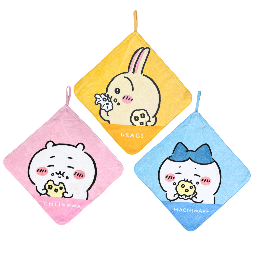 Chiikawa為食款抹手掛圈棉質毛巾3條裝