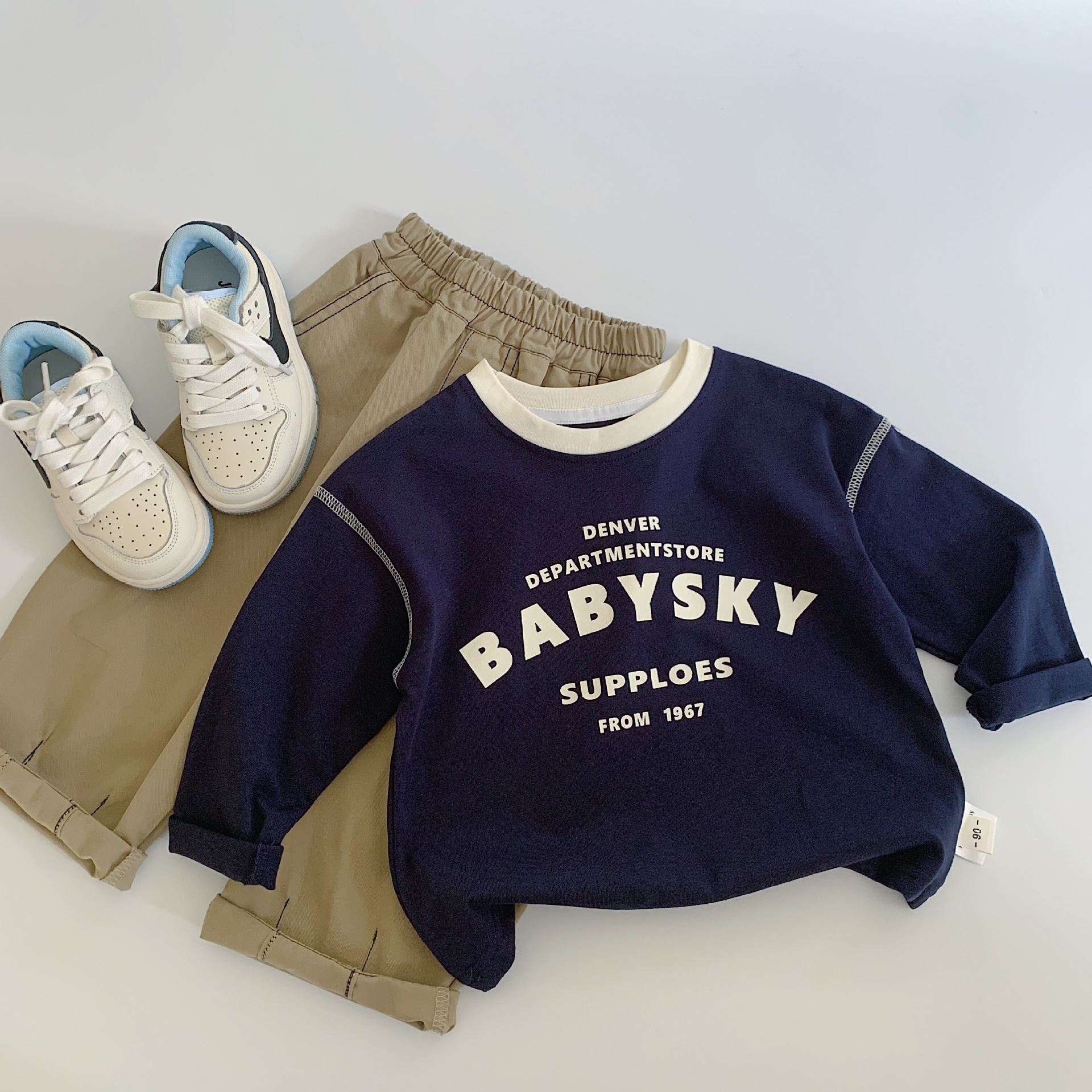 《2898》BABY SKY字母長袖上衣(90-140)