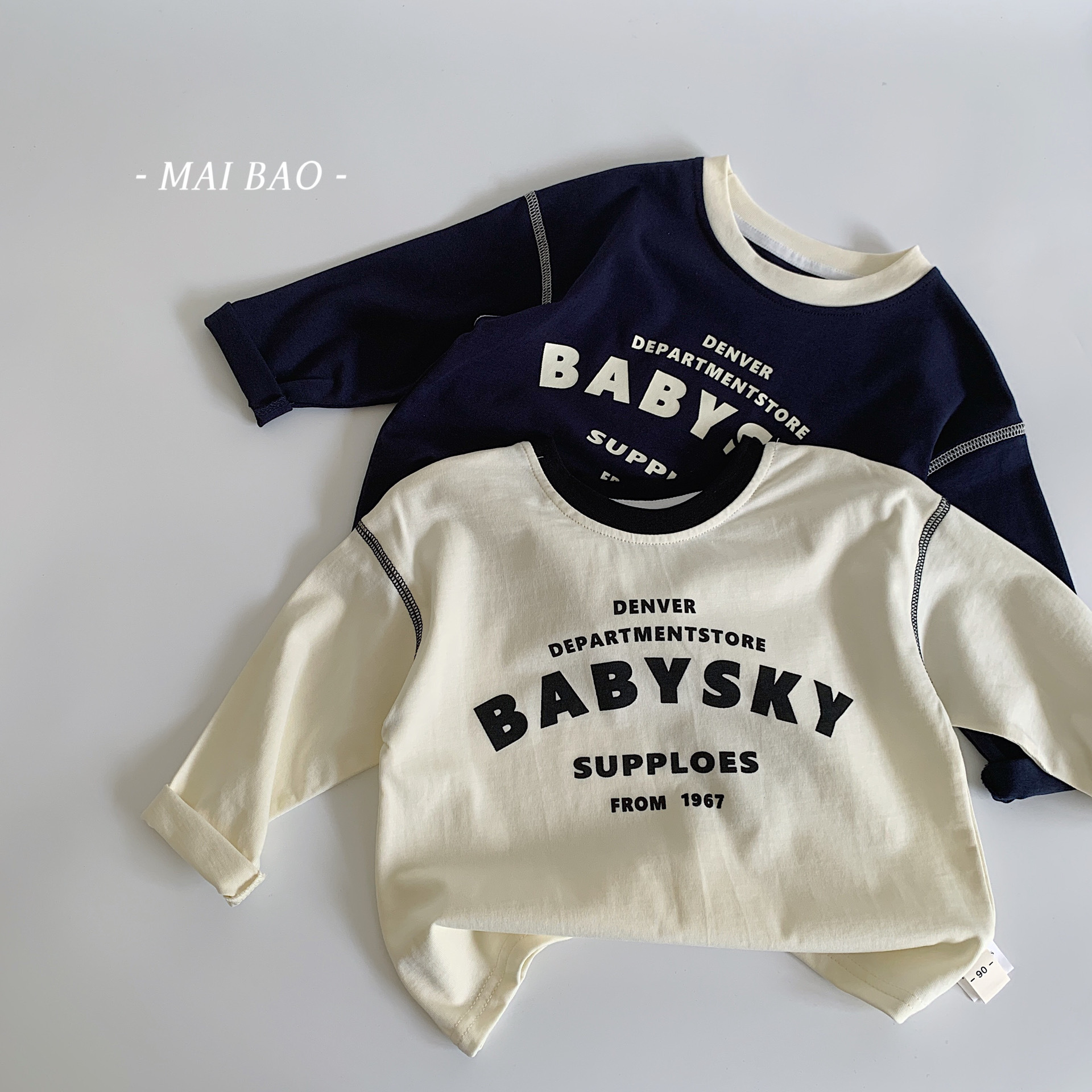 《2898》BABY SKY字母長袖上衣(90-140)