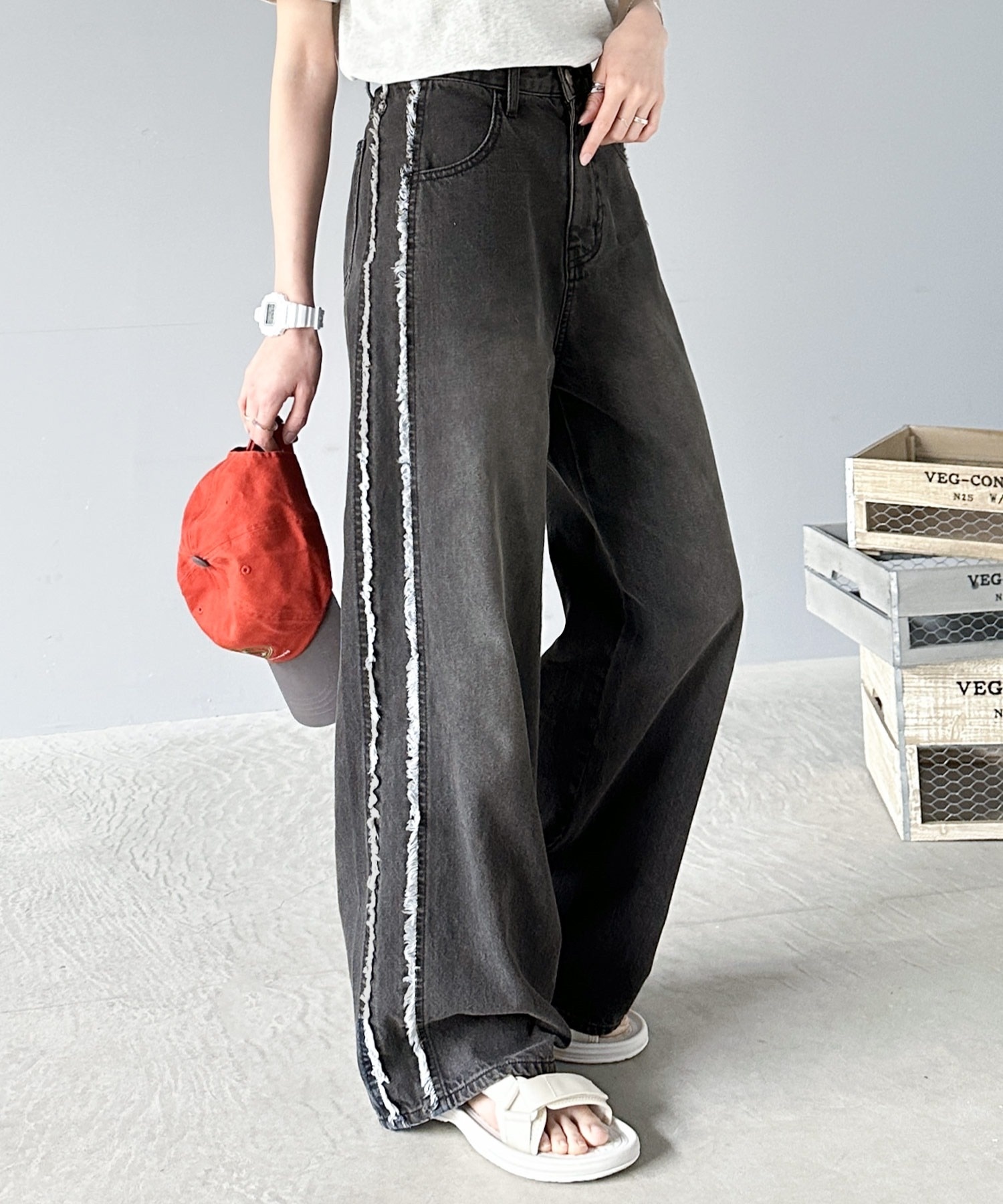 Java / 毛毛邊牛仔褲