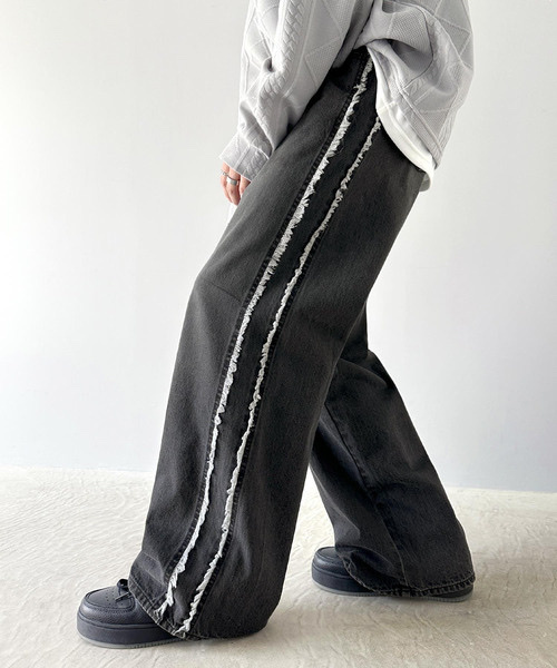 Java / 毛毛邊牛仔褲