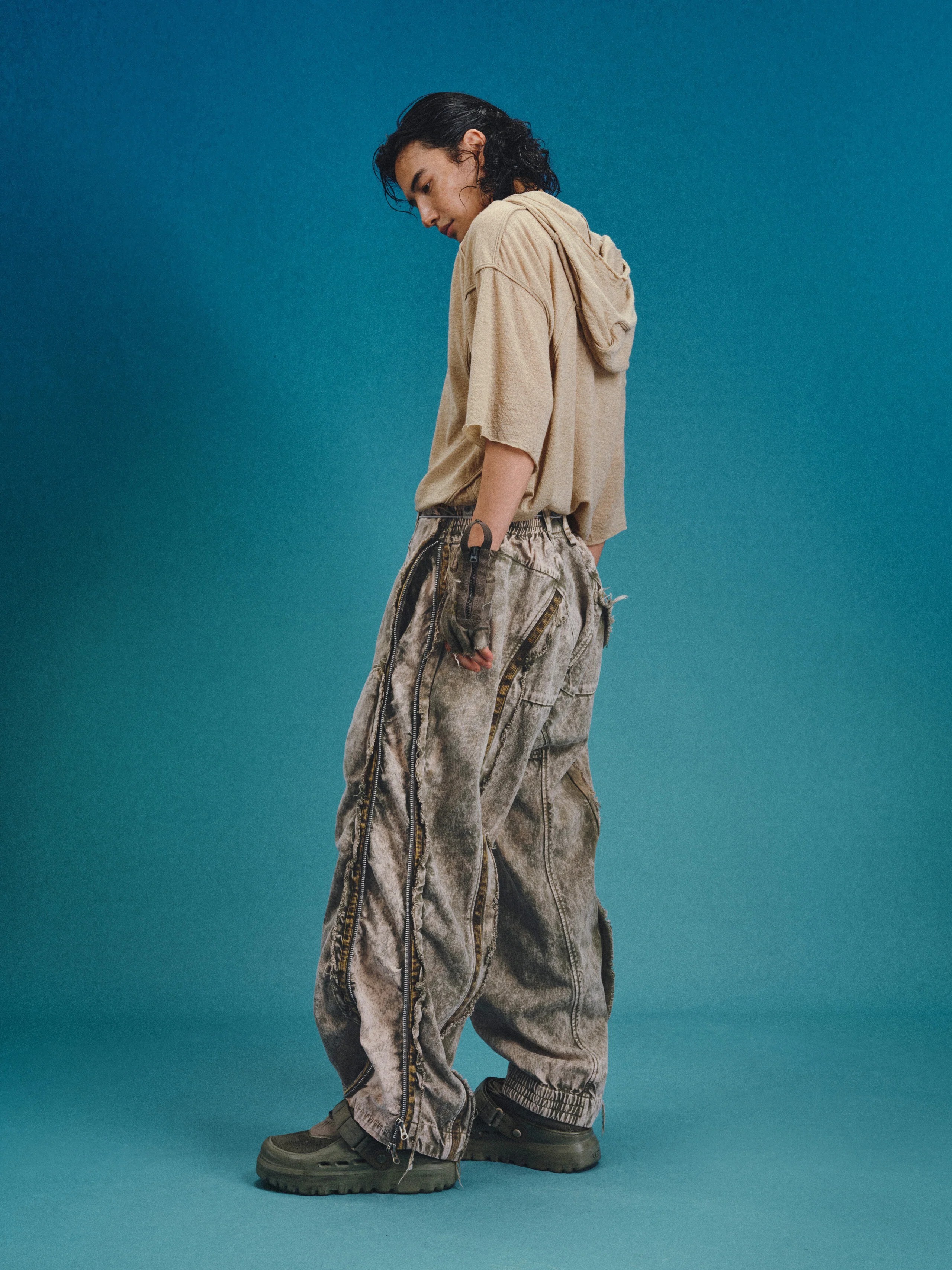 【Focus Store】現貨 Hamcus FW25 DUSZEN EX-6 / Wayfarer‘s Heavy-Wash Tassel-Striped Jeans 重度水洗流蘇條紋牛仔褲 TM00725-1(QS)