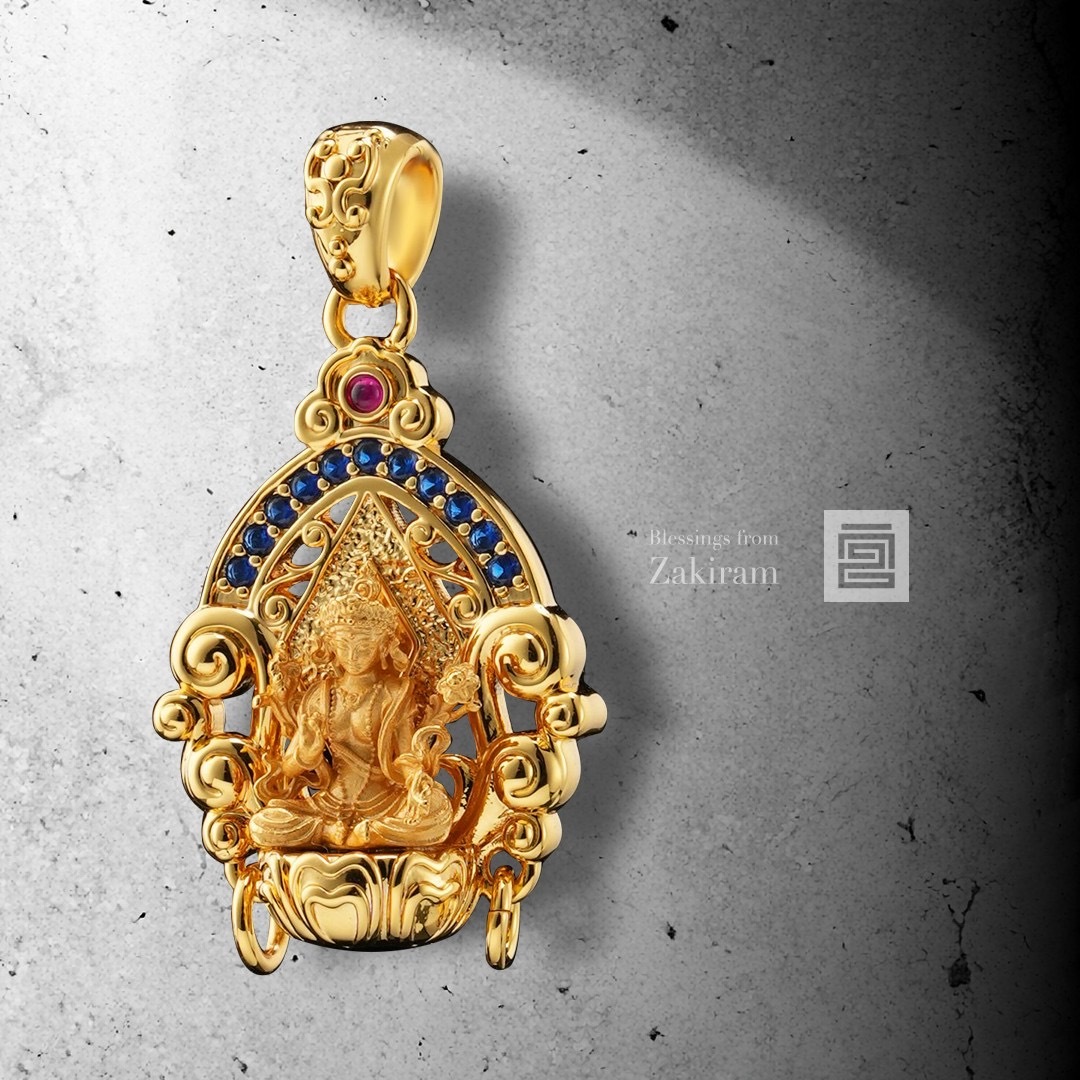 靈赫宮 綠度母 金尊蓮花吊墜