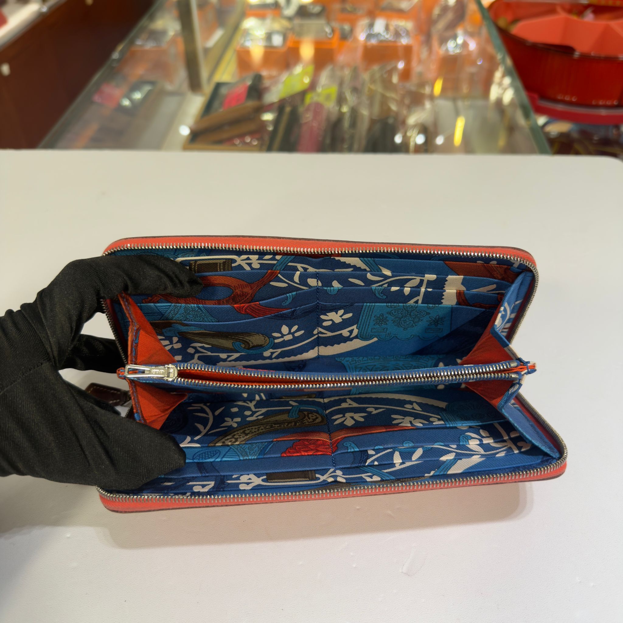 85%NEW二手HERMES長銀包德州玫瑰粉 SILK IN CLASSQIUE LONG WALLET ROSE TEXAS EPSOM #香榭站正品