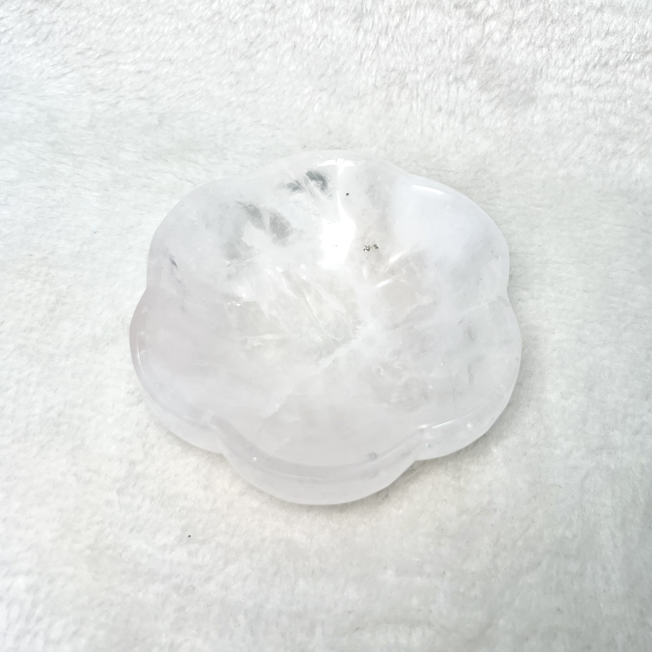 花形白水晶碟 #H785