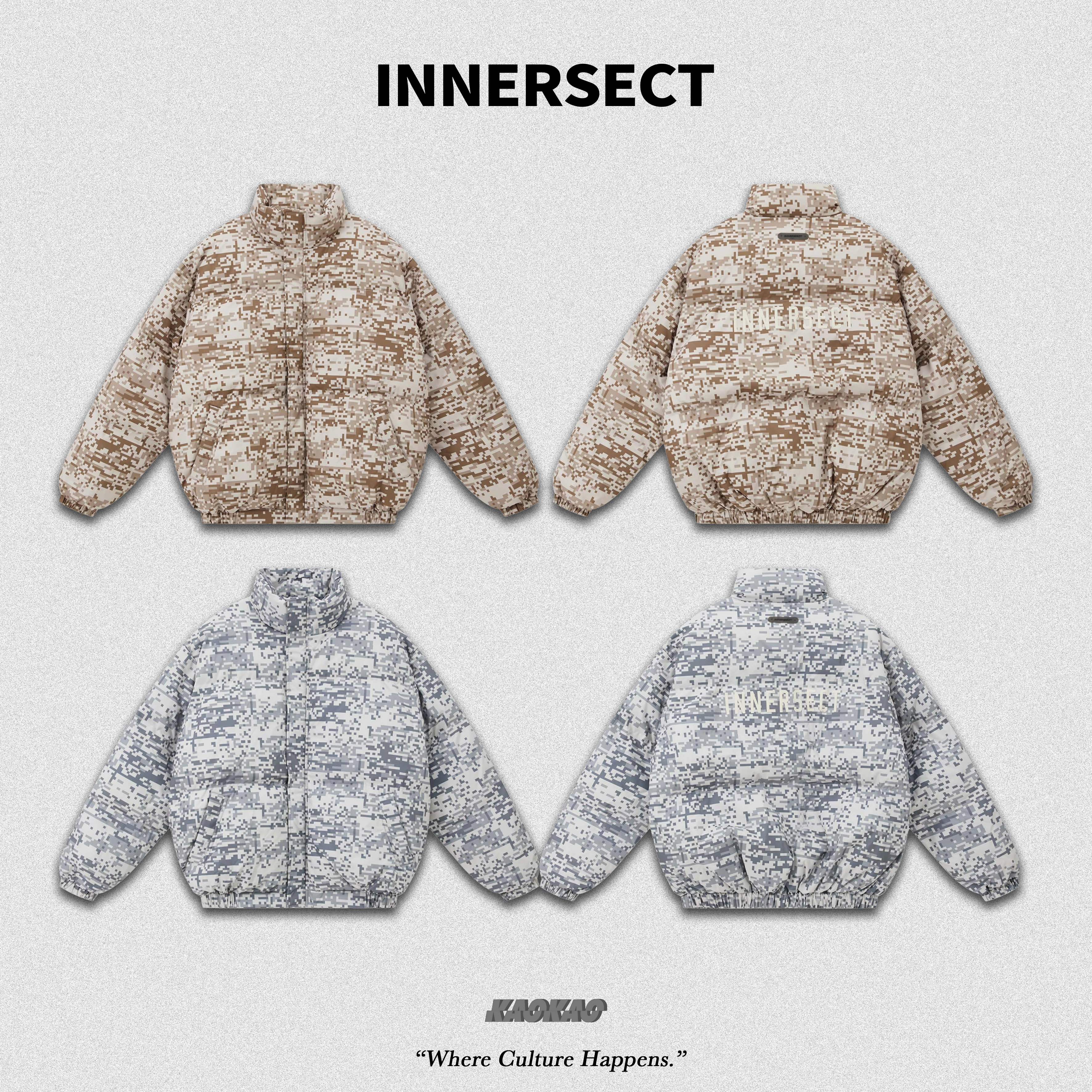 預購4/25抵台 INNERSECT 三生萬物 FOG ESSENTIAL 24FW 數位迷彩 麵包 羽絨外套【INN24FWTCP198】