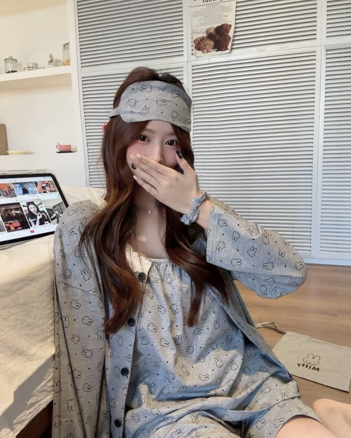 <正版授權>Miffy X Gongdie 米飛兔 聯名 睡衣套裝 禮盒 長袖 長褲 背心 眼罩