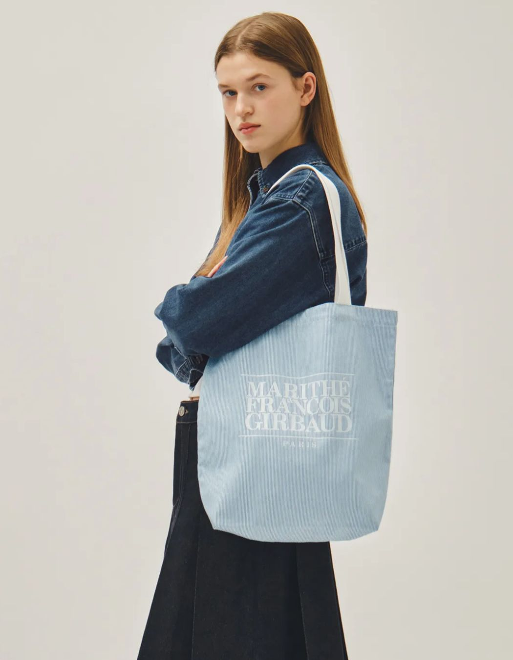 MARITHE FRANCOIS GIRBAUD Classic Logo Eco Bag(Stripe)