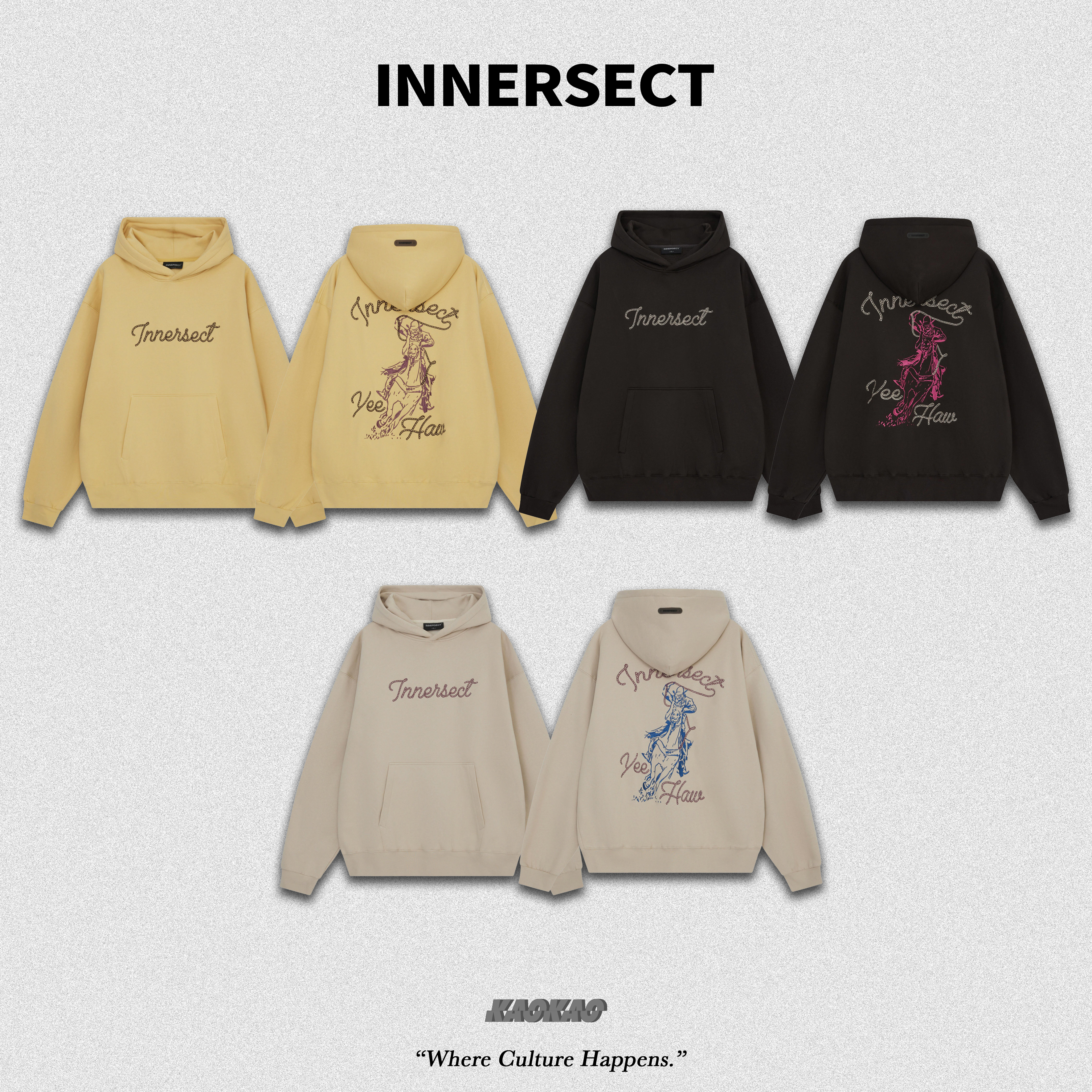 預購4/25抵台 INNERSECT 三生萬物 FOG ESSENTIAL 西部牛仔 粗縫線 LOGO 重磅連帽上衣 帽T【INN24FWTHD157】