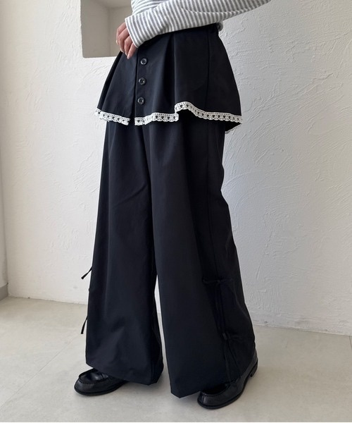 kutir / Lace ribbon layered pants