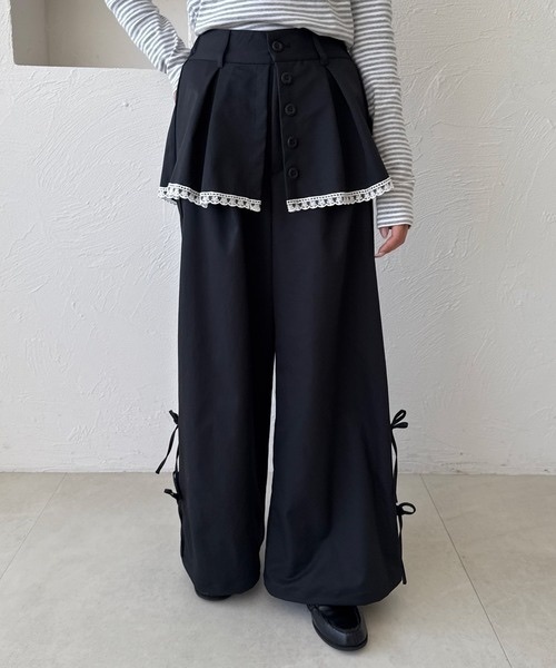 kutir / Lace ribbon layered pants