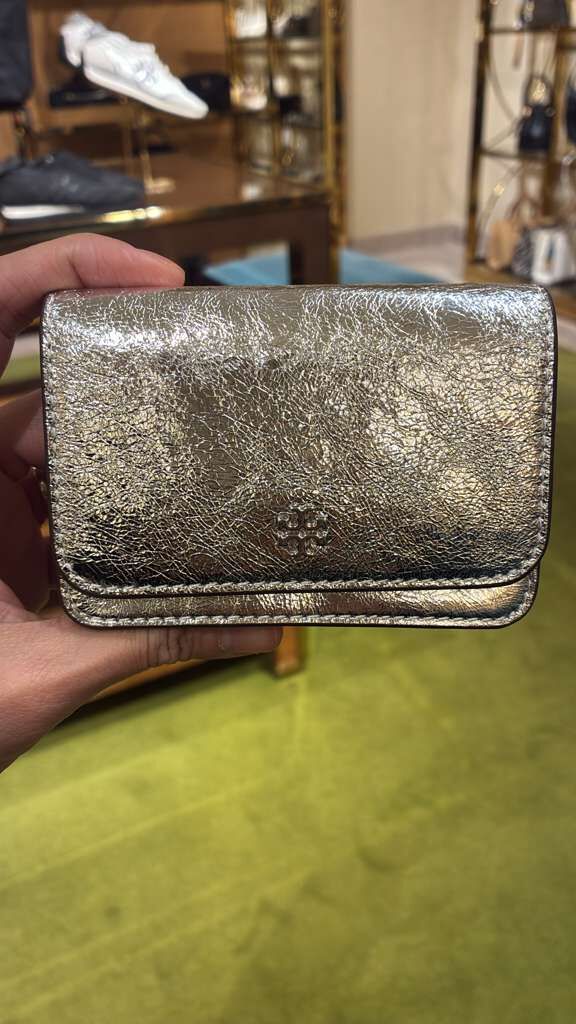 VS016 Tory Burch 銀色鎖匙圈卡包