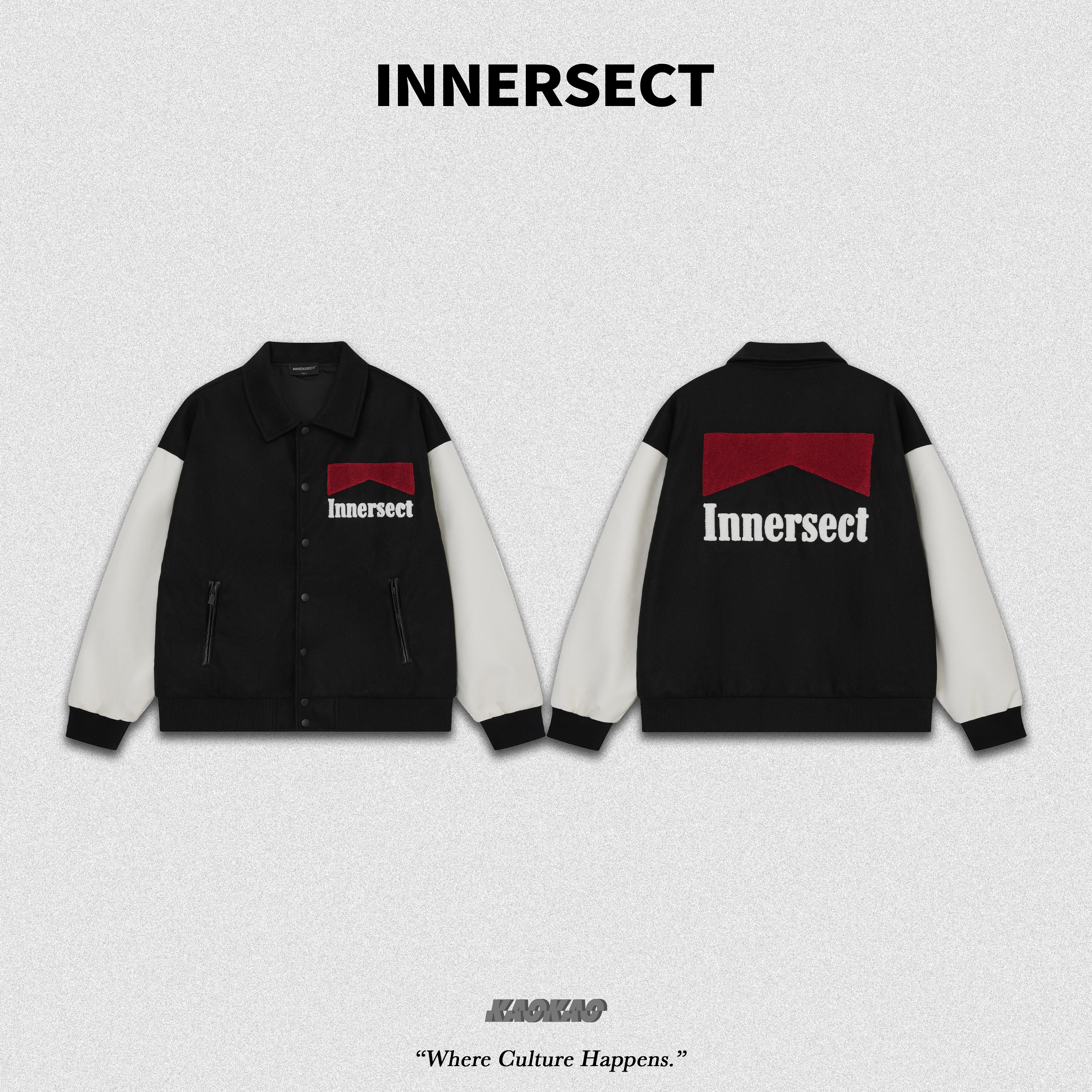 預購4/25抵台 INNERSECT 三生萬物 FOG ESSENTIALS 拼接棒球外套【INN24FWTJK155】