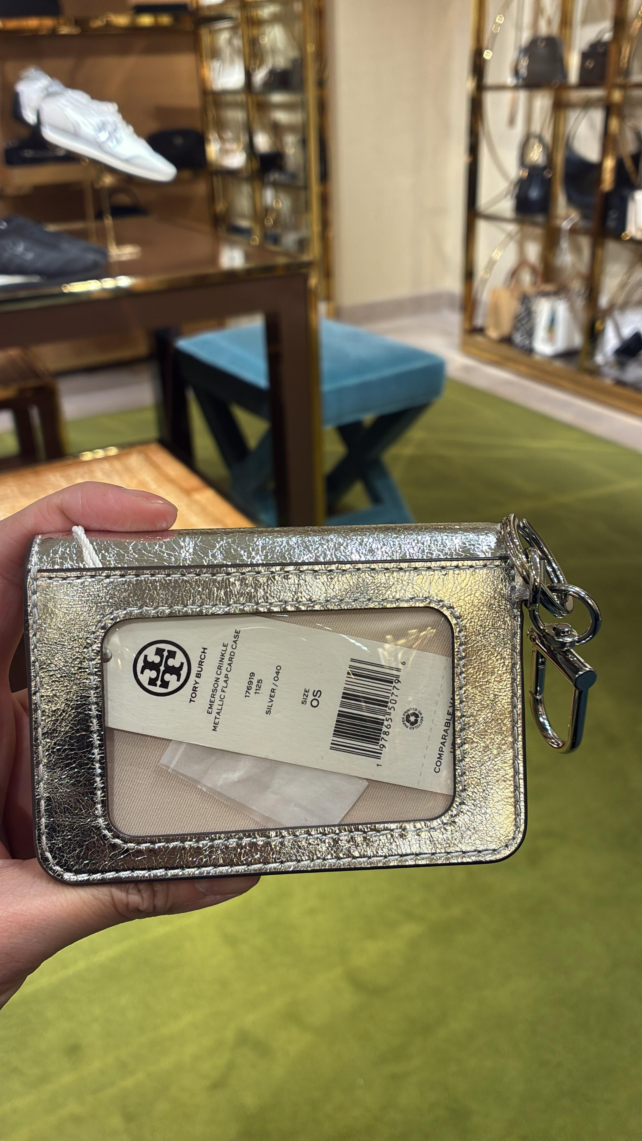 VS016 Tory Burch 銀色鎖匙圈卡包