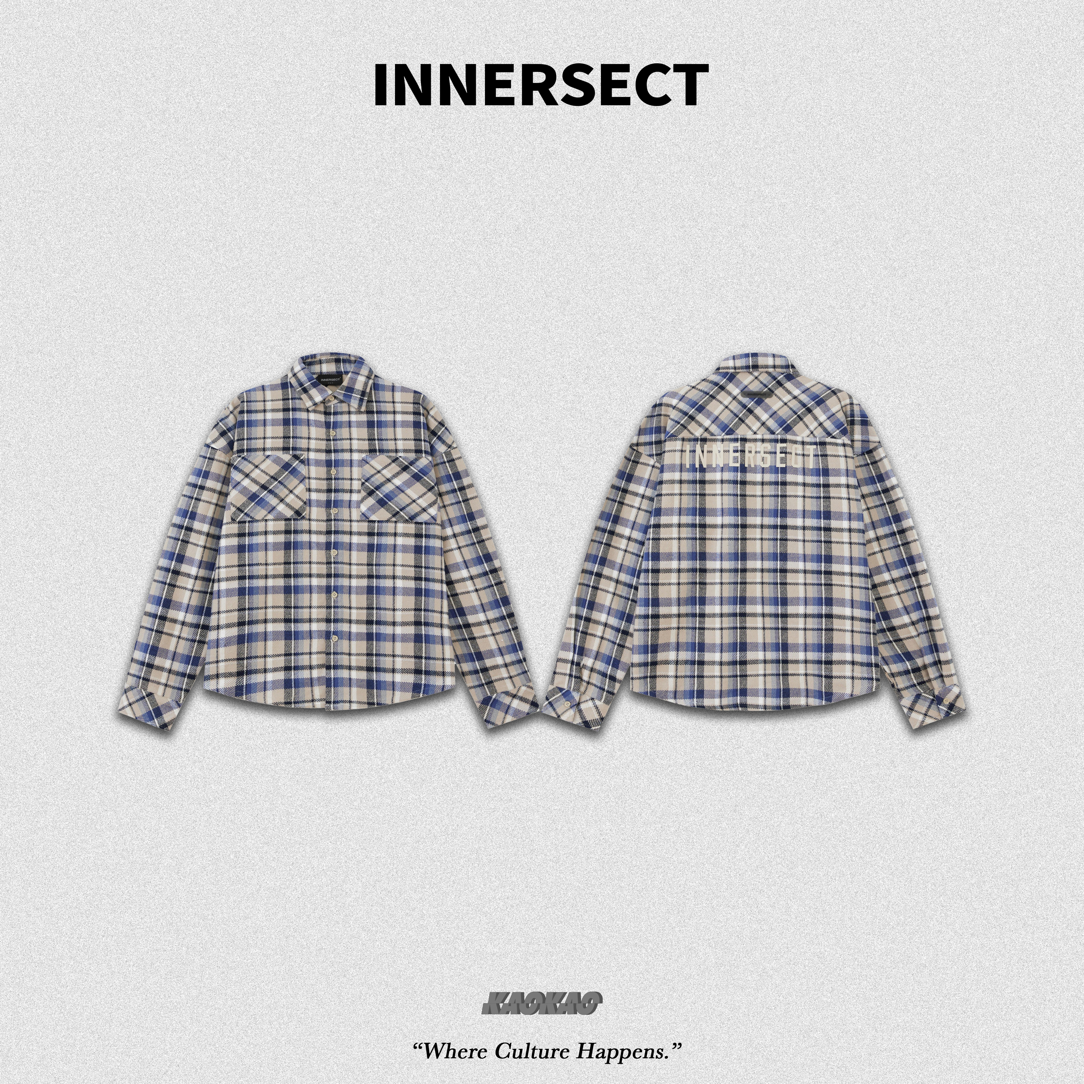 預購4/25抵台 INNERSECT 三生萬物 ESSENTIAL 復古 法蘭絨 格紋襯衫【INN24FWTBS127】