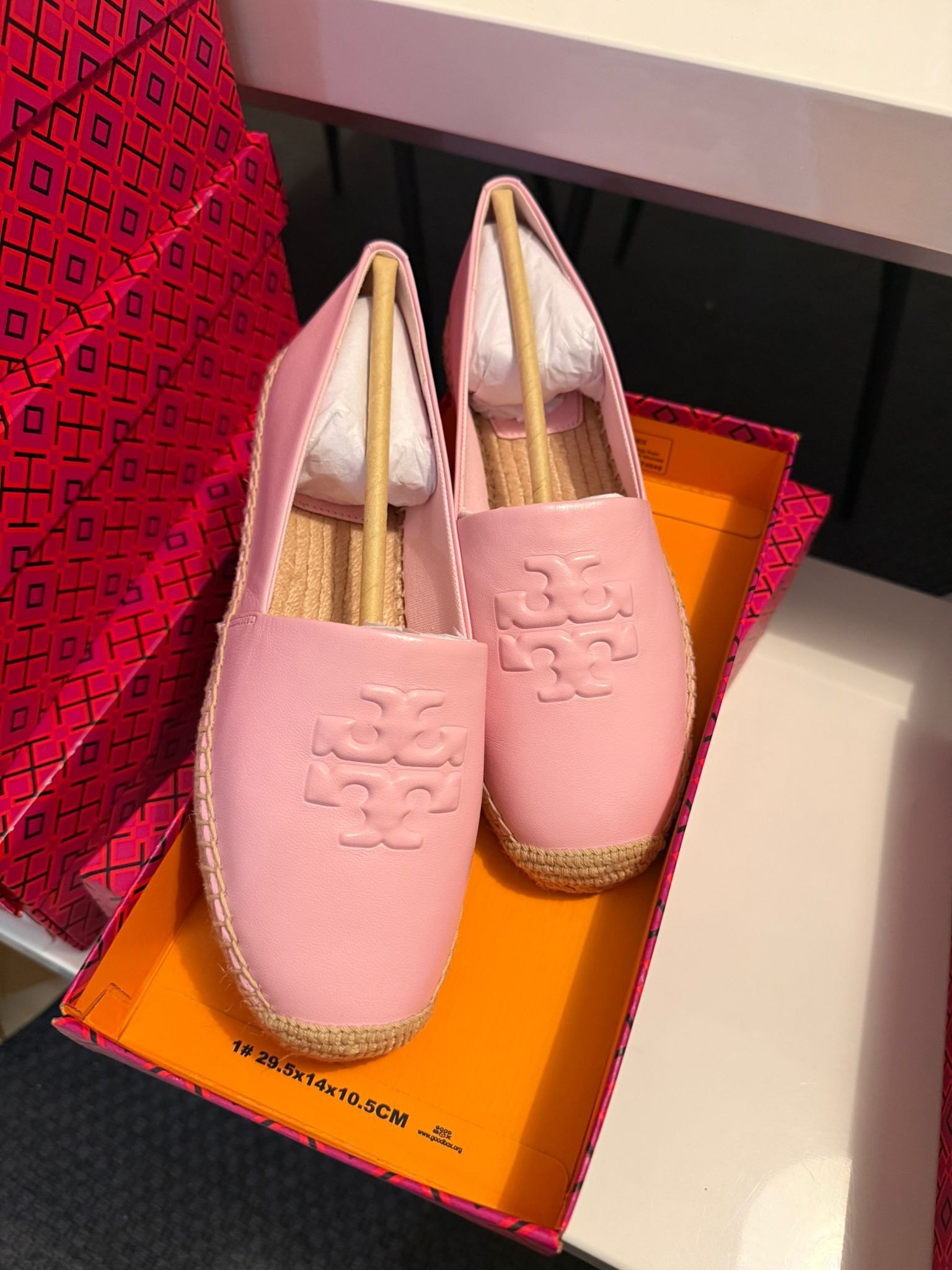 VS029 Tory Burch Espadrille 粉色帆布草編鞋