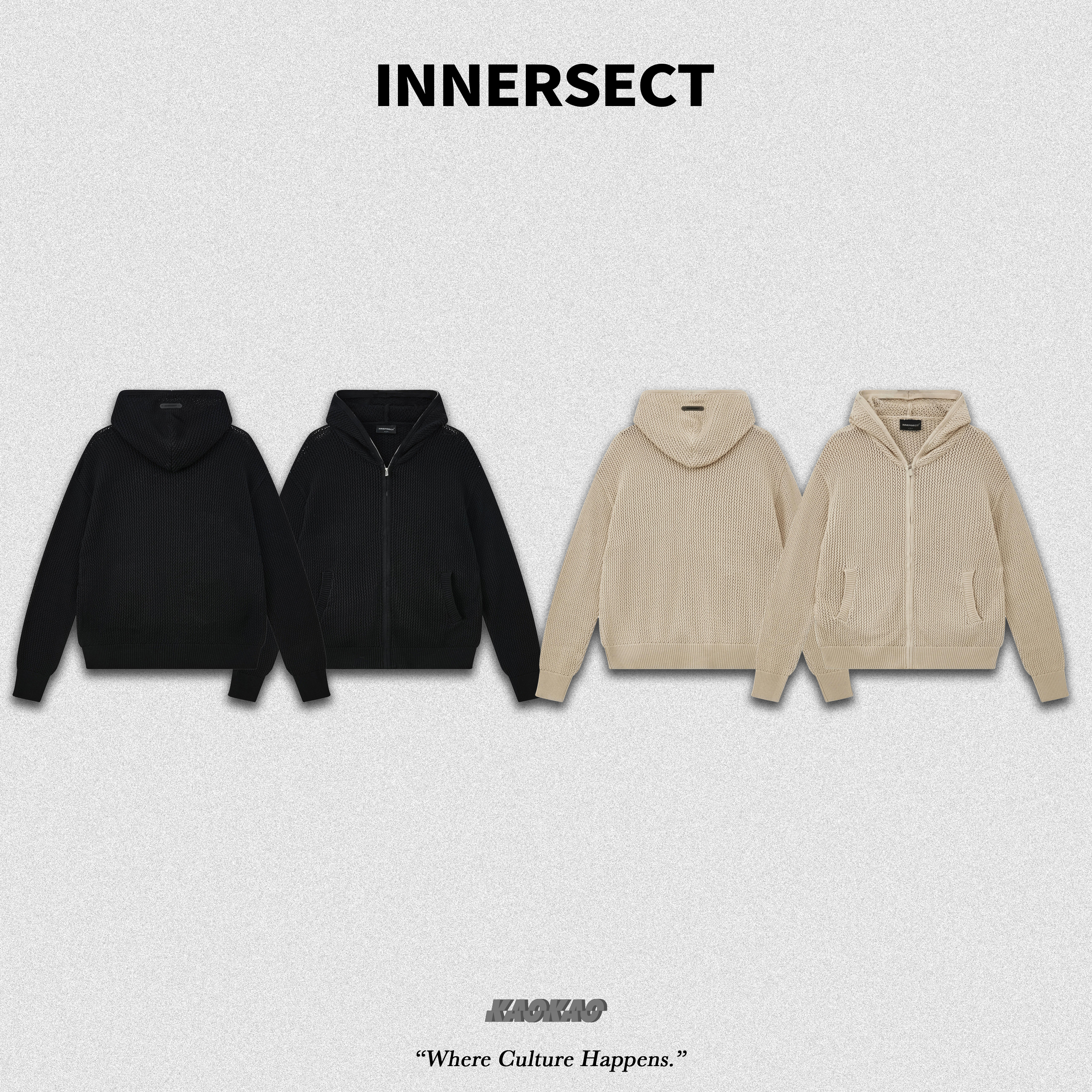 預購4/25抵台 INNERSECT 三生萬物 針織外套 黑 卡其【INN24FWTSW472】