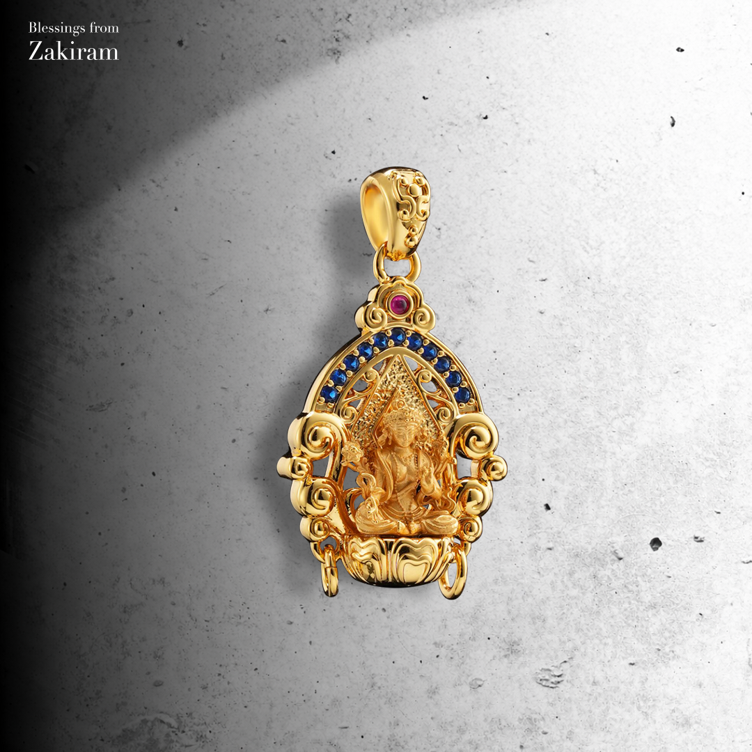 靈赫宮 綠度母 金尊蓮花吊墜