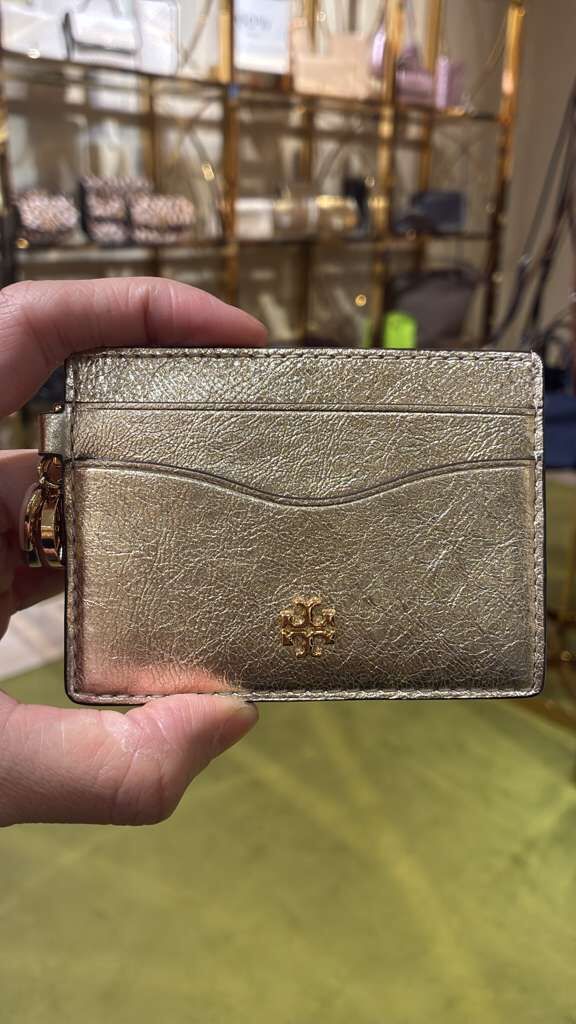 VS040 Tory Burch 細LOGO金色卡套