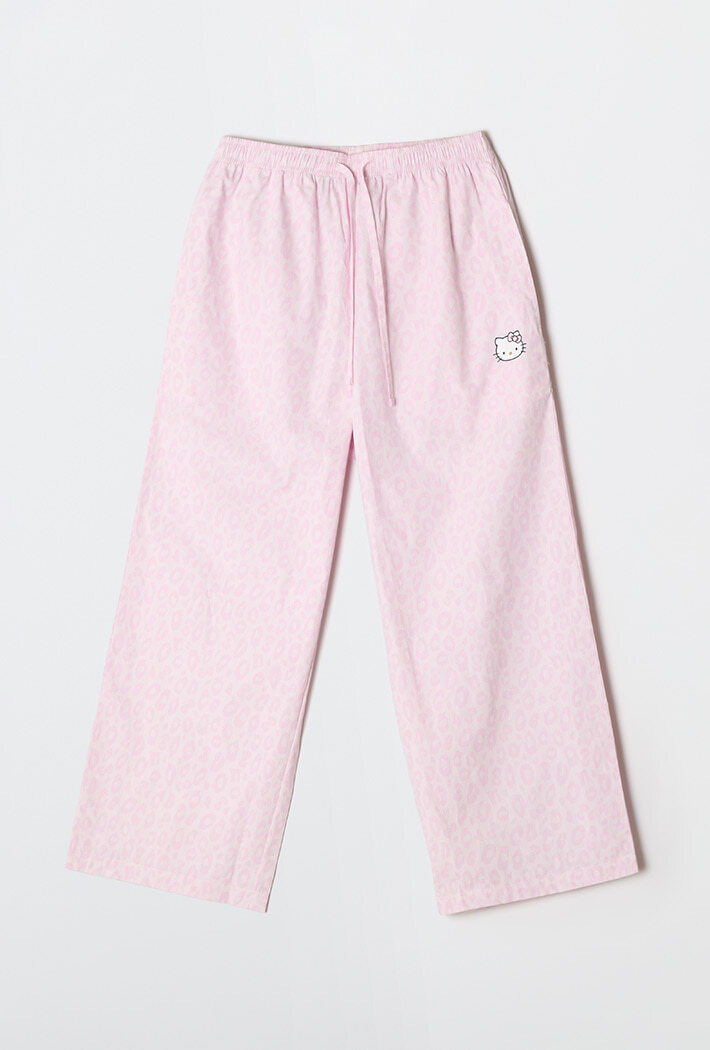 SPAO X HELLO KITTY Leopard Pajama Pants PINK