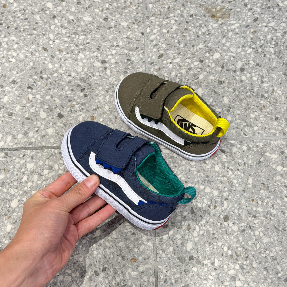Vans Old Skool 日本限定 雷龍 恐龍 海軍藍 圖案 造型 魔鬼氈 小童 童鞋 V36TDL