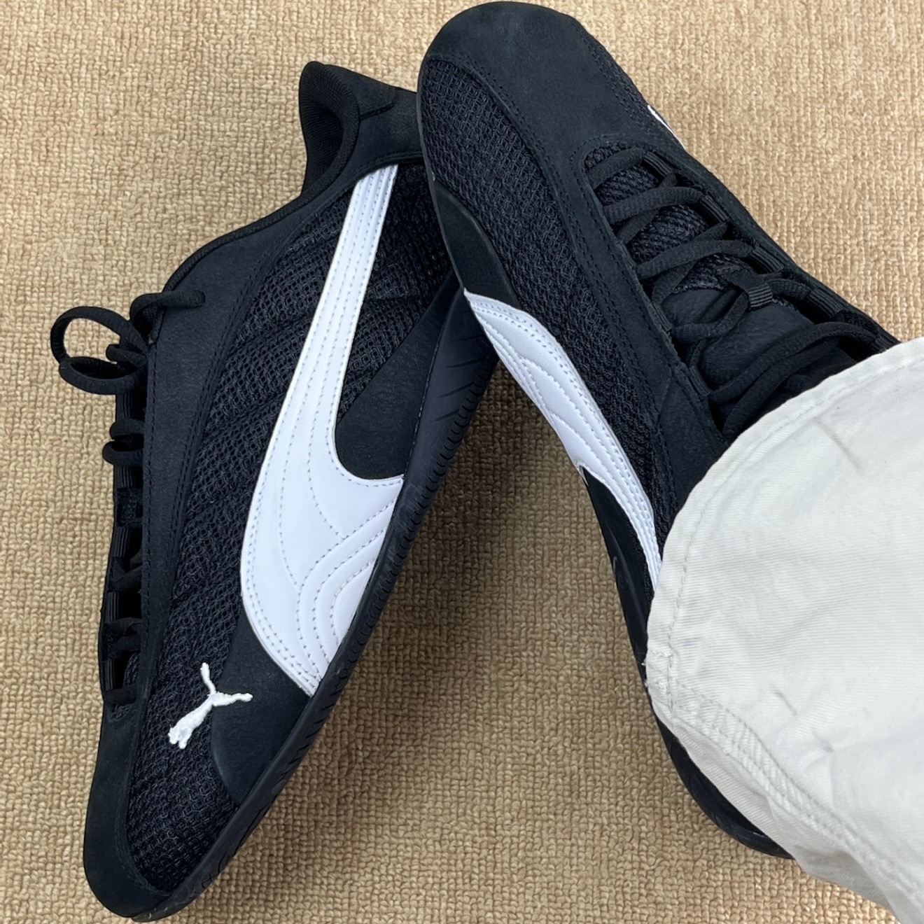 PUMA SPEEDCAT PLUS 黑白 網布 麂皮 拼接 賽車鞋 薄底鞋 402995-04