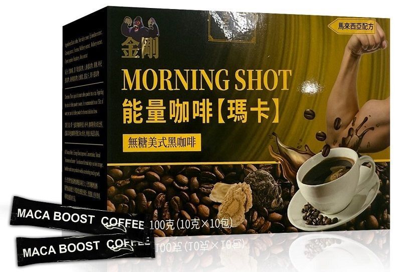 馬來西亞 金剛 – MORNING SHOT COFFEE 能量咖啡 MACA 瑪卡 (無糖美式黑咖啡) 盒/10包  BIO-TREE