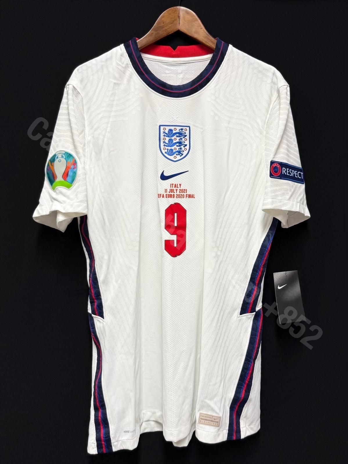 (Player Issue) England 2020 UEFA Euro Final Nike Player Issue Shirt #9 KANE
