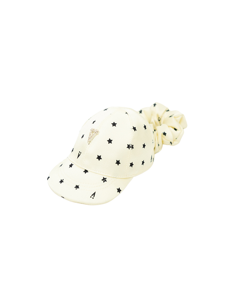Fabric Hat Hair Tie - White
