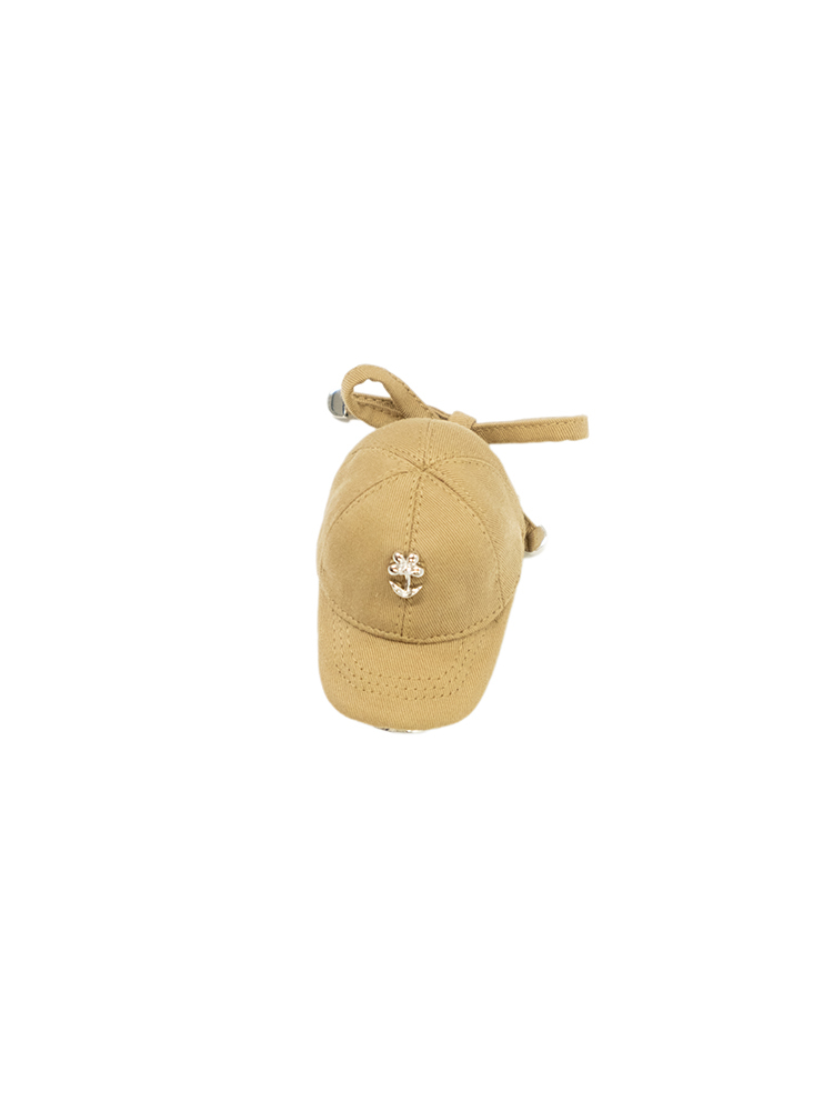 Fabric Hat Hair Clip - Brown