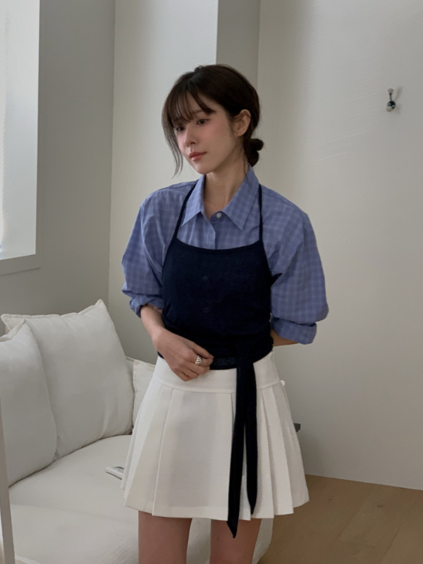 Cleo 天絲羊毛疊穿綁帶背心  [ 7色 / Free ]