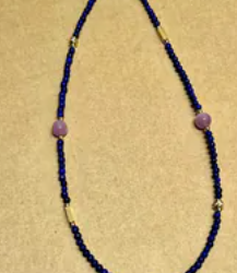 [FG]  LPSA LAPIS LAZULI ADJUSTABLE NECKLACE WITH KUNZITE, FG121 (FG121)