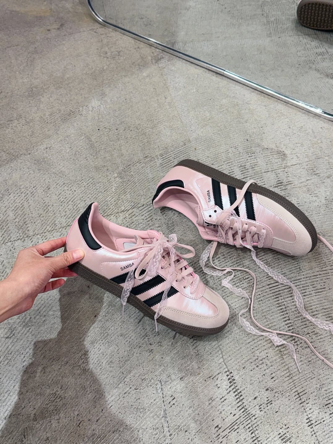 Adidas Originals Samba OG 日本限定 蕾絲緞面 粉紅 黑色 森巴 復古鞋 KJ4305