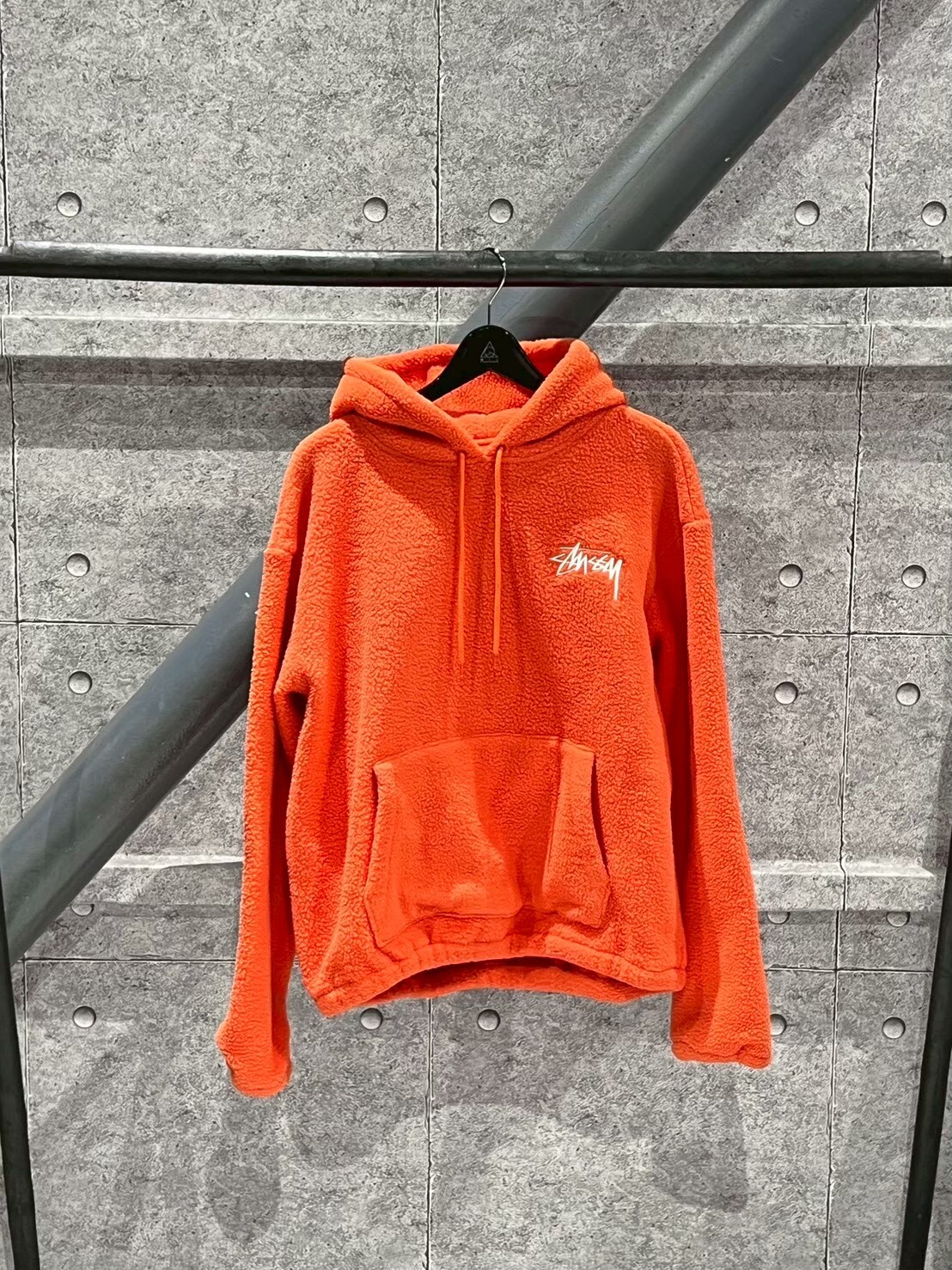 STUSSY BRONSON SHERPA HOOD 搖粒絨材質 抽繩連帽 帽T