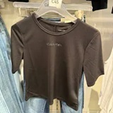 [S] CALVIN KLEIN BLACK CROPPED TSHIRT, 4300121747-402F238-002 (SCK839)