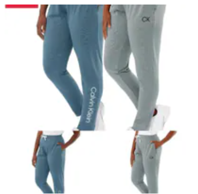 [S] CALVIN KLEIN BLUE/GREY WOMEN'S COTTON JOGGERS - 2 PACK, SCK842 (SCK842)