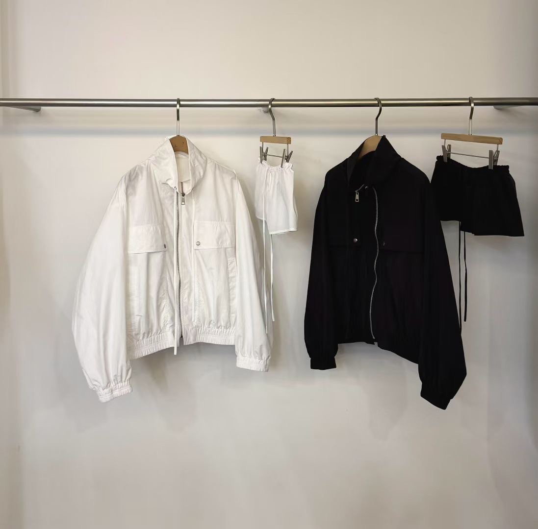 立領織帶造型休閒拉鍊外套+綁帶襯裙短裙SET / 2色