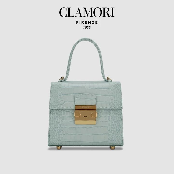 CLL07 Candy logo baby蓝 鳄鱼纹 小方包 s 微瑕不退不換 -M