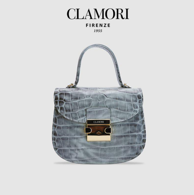 CLL16 Joly logo 水泥灰 鳄鱼纹 马鞍包 s 微瑕不退不換 -M