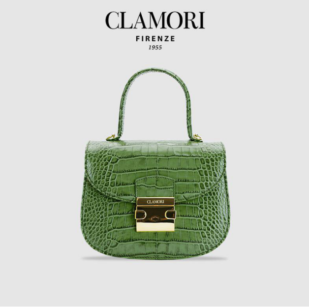 CLL17 Joly logo 祖母绿 鳄鱼纹 马鞍包 s 微瑕不退不換 -M