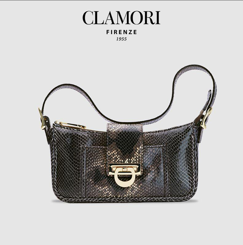 CLL24 Cora 黑棕 蛇纹 腋下包 s 微瑕不退不換 -M