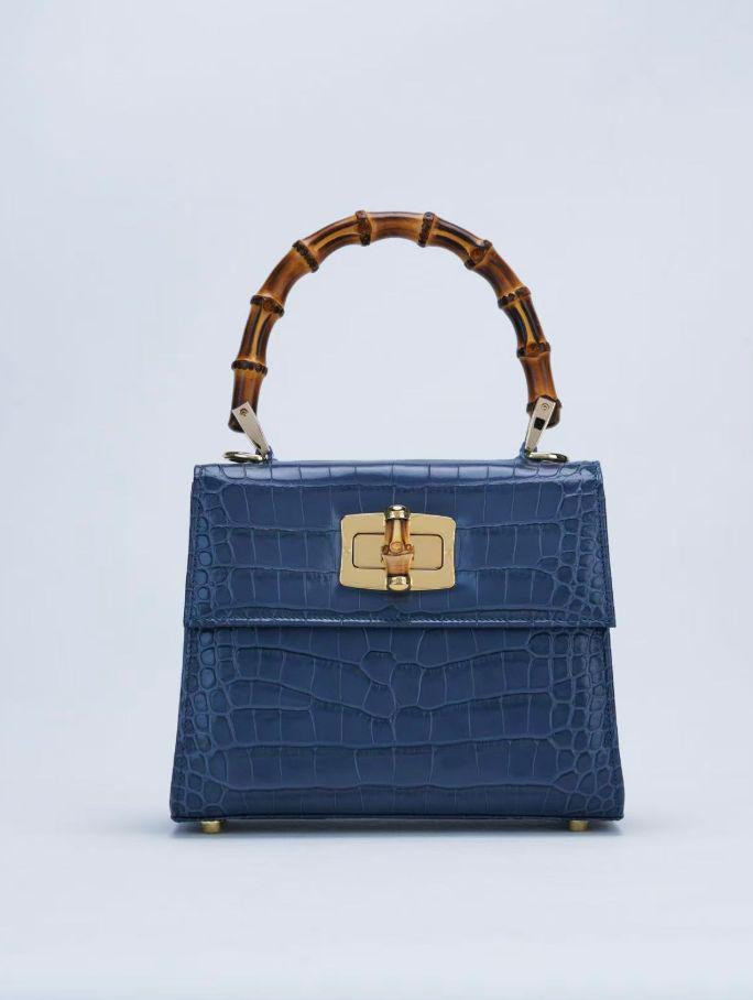 CLL27 Candy Bamboo 牛仔蓝 鳄鱼纹 大方包 M 微瑕不退不換 -M