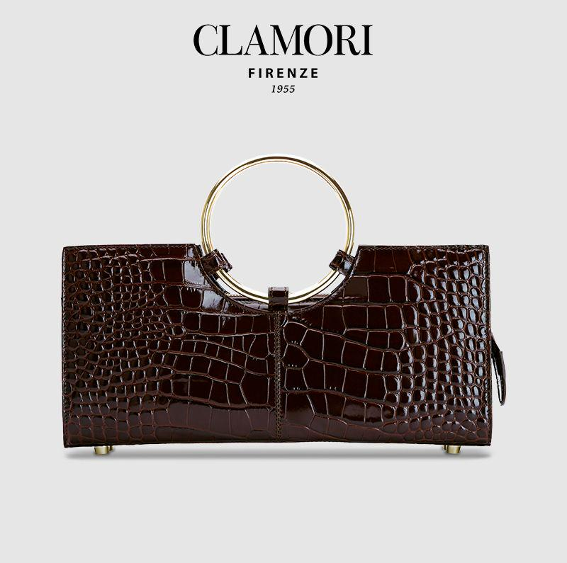 CLL38 Audrey RING 红棕色 鳄鱼纹 奥黛丽环 s 微瑕不退不換 -M