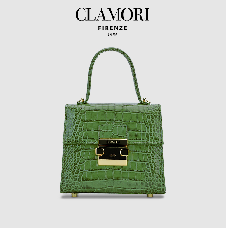 CLL45  CandyLogo 祖母绿 鳄鱼纹 小方包 s 微瑕不退不換 -M