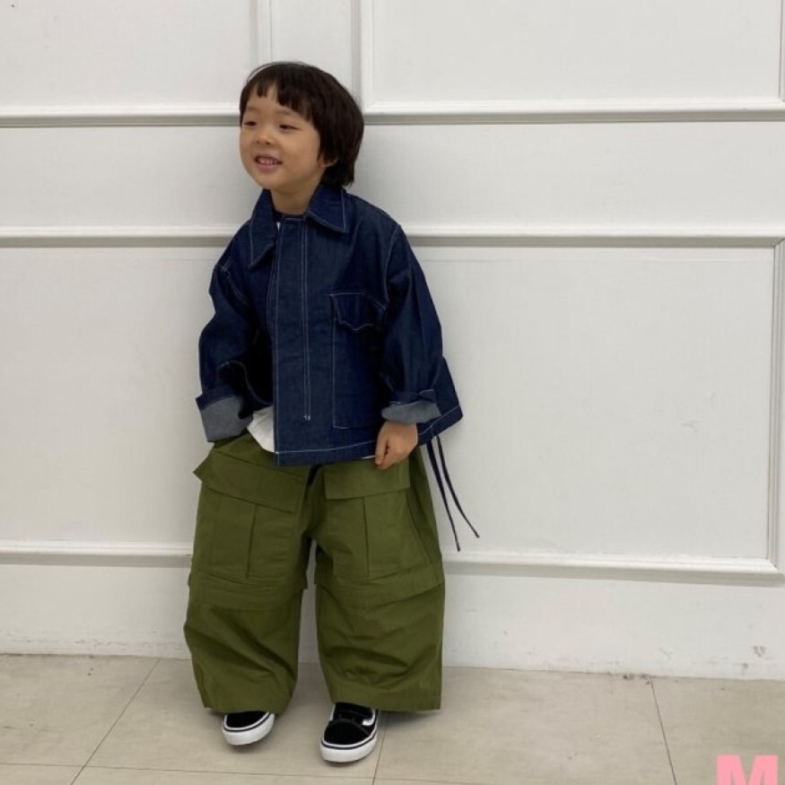 90-140 DM 多口袋抽繩丹寧外套