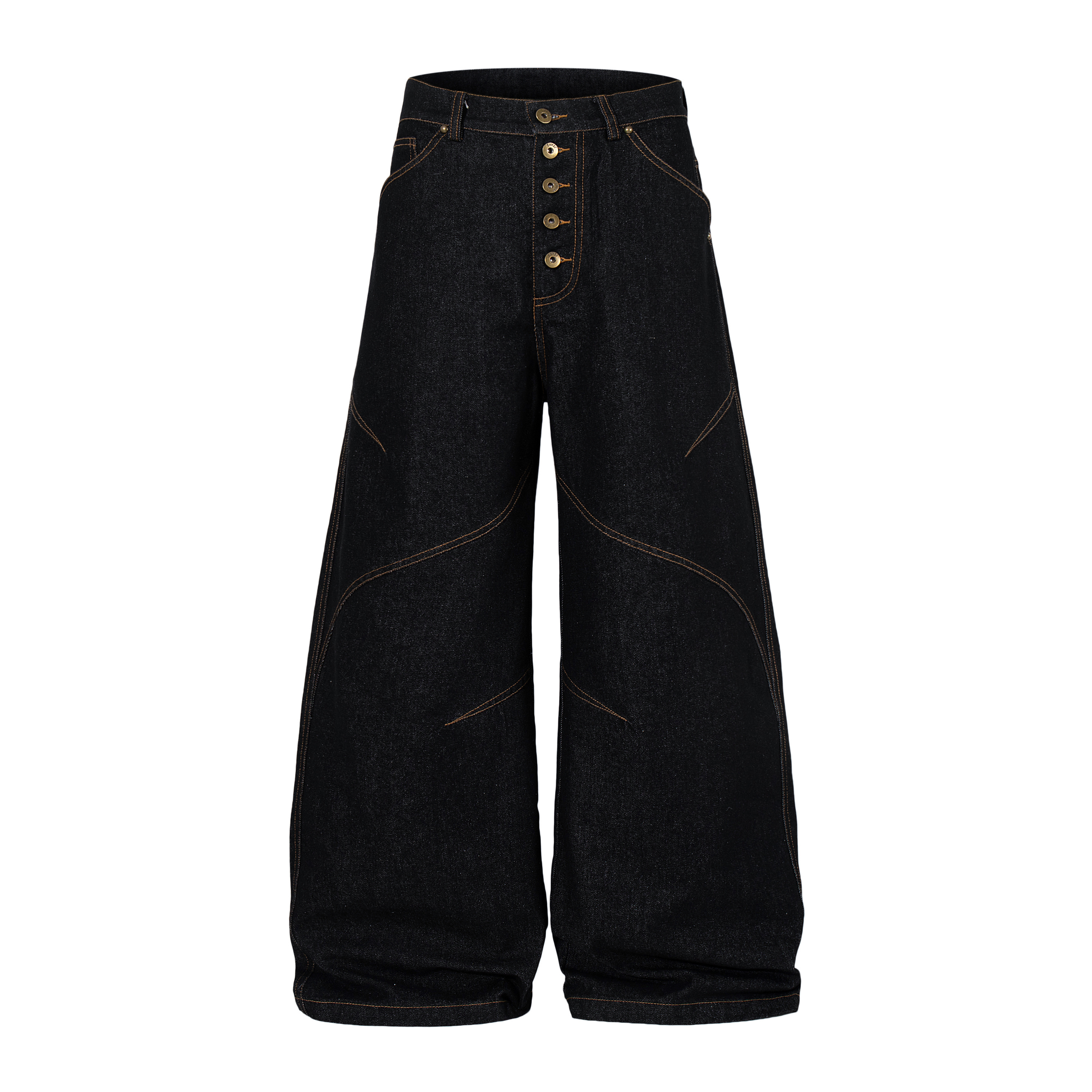 《S.V》原漿色五扣丹寧彎刀褲