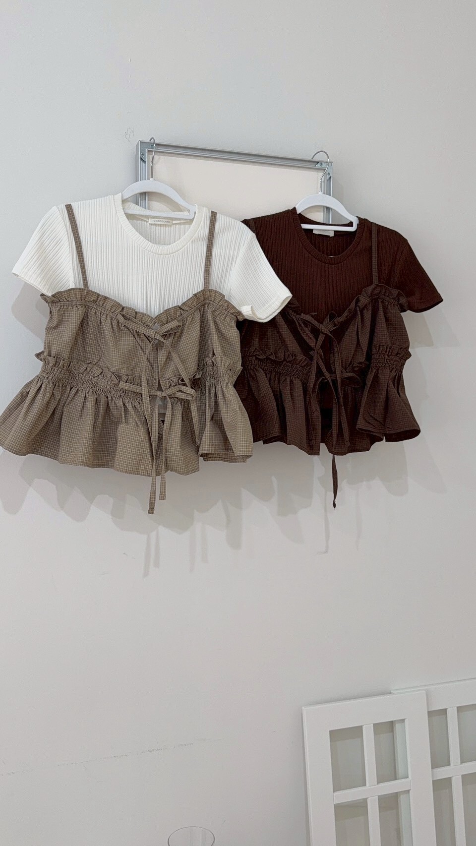 日常格紋背心 肩帶可調 2colors